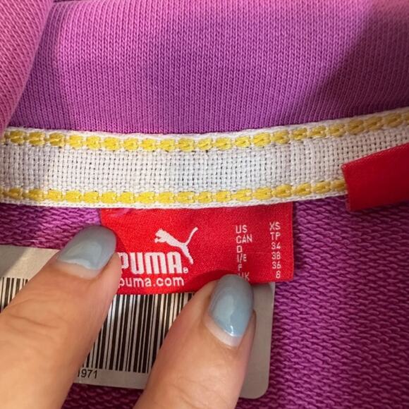 Puma Light Purple High Mock Neck Button Front Casual Jacket Women Sz XS - Picture 7 of 8